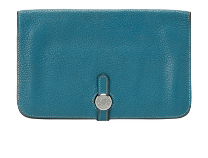 Hermes Dogon Wallet, &pound;395, Accessories, Blue, Leather, Front view